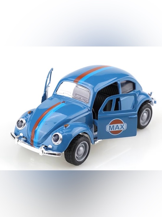 Other - MAX- Blue Die-Cast Vintage Style Racing Bug Beetle Toy Car -Pull Back Action NEW